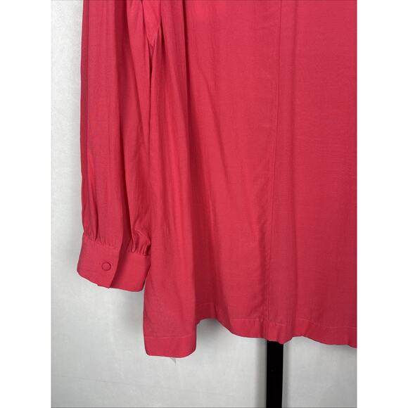 IRO Paris Sense Button Detail Crepe Blouse Pink Mock Neck Women's 8 Statement - Picture 12 of 16